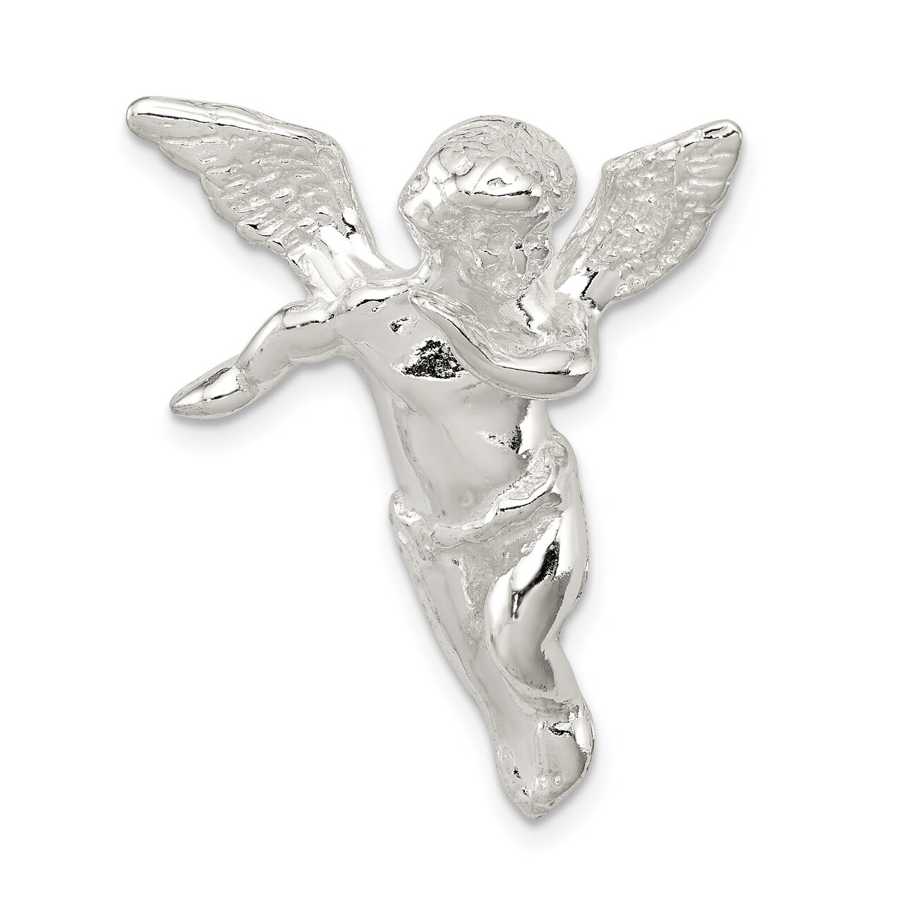 Sterling Silver Guardian Angel Pendant Charm Jewelry 32mm x 24mm
